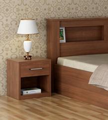 Spacewood Kosmo Arena Bed side Table in Rigato Walnut Finish