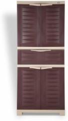 Supreme Fusion 02, MDR 1 Plastic Cabinet, Middle Chest of Drawer G.Brown Plastic Almirah