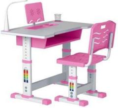 Syga Kids Height Adjustable Desk and Chair with Lamp Bookshelf Plastic Study Table