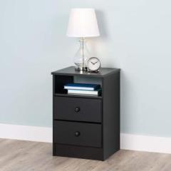 Unitek Furniture Sheesham Wood Night Stand Bedside End Table with 2 Drawers Furniture for Bedroom Solid Wood End Table