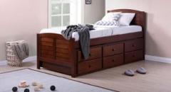Urban Ladder Fitzroy Trundle Solid Wood Single Drawer Bed