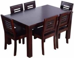 Varsha Furniture Solid Wood 6 Seater Dining Set for Dining Room |Rosewood |Mahogany Finish Solid Wood 6 Seater Dining Table