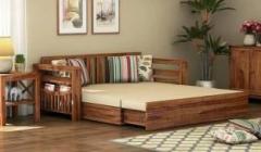 Vinayak Art Place Sheesham Wood for Bedroom 3 Seater Double Solid Wood Pull Out Sofa Cum Bed