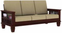 Whitebeard Wooden 3 Seater Sofa Set With Cushions For Living Room Fabric 2 + 1 Sofa Set