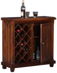 Woodsworth Cardoba Solid Wood Bar Cabinet in Honey Oak Finish