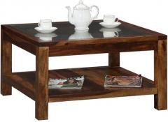 Woodsworth Havana Solid Wood Glass Top Coffee Table in Provincial Teak Finish