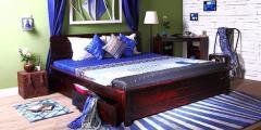 Woodsworth Illinois King Size Bed with storage in Passion Mahogony Finish