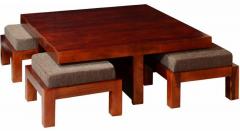 Woodsworth Lima Coffee Table Set in Colonial Maple Finish