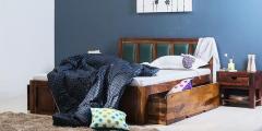 Woodsworth Maritsa King Size Bed with Storage in Provincial Teak Finish