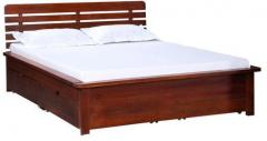 Woodsworth Mexico Solid Wood King Size Bed with storage in Honey Oak Finish
