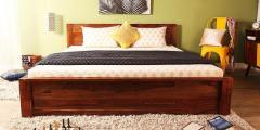 Woodsworth Nashville king size bed with storage in Provincial Teak Finish