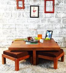 Woodsworth Regina Coffee Table Set in Honey Oak Finish