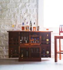 Woodsworth Reno Bar Cabinet in Honey Oak Maple Finish