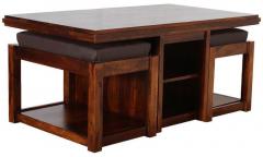 Woodsworth Valparaiso Coffee Table Set in Colonial Maple Finish