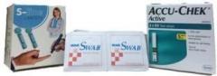 Accu Check 100 Strips, 100 Lancets And 100 Alcohol Swabs Glucometer