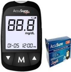 Accusure Simple Glucometer With 50 Test Strip Glucometer