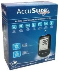 Accusure Simple Kit OF Glucometer Black blood glucose monitoring system Glucometer