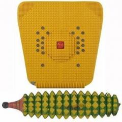 Acufit ACU020 Acupressure Massager Tools Combo Kit With Acupressure Foot Mat With Magnets + Wooden Karela For Stress And Pain Relief Acupressure Kit Massager