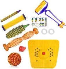 Ahcs Acupressure 2000 Wooden Full Body Massager Tool Kit Combo with Power Mat Massager