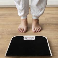 Anko Classic Black Manual Bathroom Scale with Anti Slip PVC Foot Mat Platform Weighing Scale