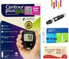 Contour Plus Elite Glucometer with 50 Strips | Highly Accurate & easy to Use Glucometer