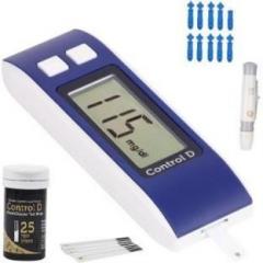 Control D Blood Glucose monitoring system machine including 25 Test Strips Glucometer