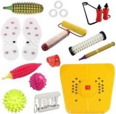 Deltakart DG49 Acupressure Massager Tools Combo Kit with Multipurpose Roller Massager + Bio Magnetic Power Foot Mat for Stress and Pain Relief Massager