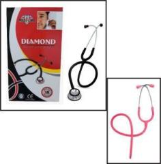 Diamond Best Quality Stethoscope With Pink Headframe with tubing Acoustic Stethoscope