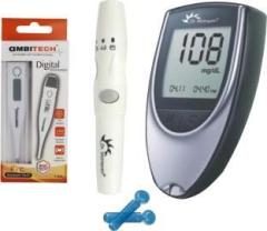 Dr. Morepen BG03 glucometer with AmbiTech Digital Thermometer Glucometer