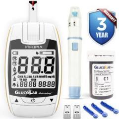 K life Glucolab Fully Automatic Blood Glucose Check Sugar Testing Machine 25 Strips Glucometer