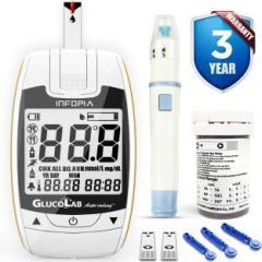 K life Glucolab Fully Automatic Blood Glucose Check Sugar Testing Machine 50 Strips Glucometer