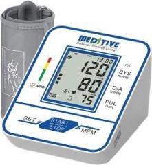 Meditive Blood Pressure Monitor Fully Automatic Arm type Digital with option for micro USB port Bp Monitor
