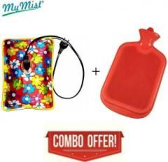 My Mist Combo of 1 Ltr Hot Water Bag with Electric Heating Gel Pad and Non Electrical 2 L Hot Water Bag / Hot Rubber Water bottle Heating pad 3 L Hot Water Bag