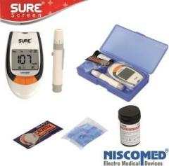 Niscomed Sure screen Blood sugar checking Glucose Monitoring System with 125 Strips Glucometer