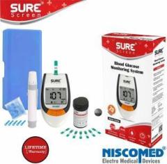 Niscomed Sure Screen Glucose Blood Sugar Testing Monitor Machine Glucometer