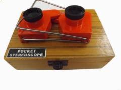 Simrah POCKET STEREOSCOPE WITH WOODEN BOX MAP READING Stethoscope STEREOSCOPE Stethoscope