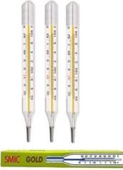 Swadesi By Mcp Oval Thermommeter for Fever Test Temperature 94 108 F Mercury Thermometer SMIC Gold Mercury Thermometer For Fever Clinical Thermometer Pack of 3 Thermometer