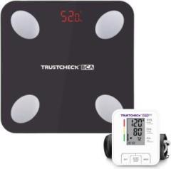 Trustcheck Weight, Fat Analyzer Weighing Scale Machine With Blood Pressure Monitor BPM 2.0 Body Fat Analyzer