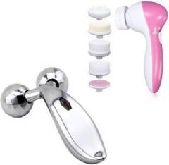 Wib 63 3D Y Shape Aluminium Microcurrent Face Platinum Roller Massager With 5 in 1 beauty care massager for Removing Blackhead Exfoliating Massager