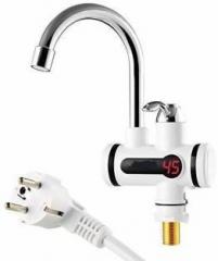 Auslese 40 Litres Electric Hot 3000W Adjustable Faucet Kitchen Fast Heating Tap with LED Digital Temperature Display For Instant Hot Water Instant Water Heater (White)