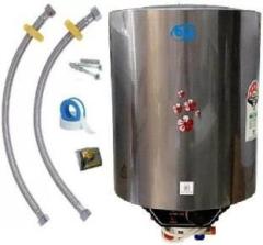 Blu 15 Litres Hot Max Steel Tank 15L Storage Water Heater (Wall Mounting/ Vertical, 5 Star, ISI Mark, With Free Installation Pipes & Kit Metellic)