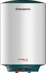 Crompton 10 Litres Amica Plus 10L With Superior Glasslined Technology and Free Installation Storage Water Heater (White, Green)