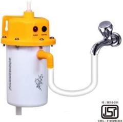 Qualx 1 Litres ISI MARK 1L SHOCK PROOF Instant Water Heater (White, Yellow)