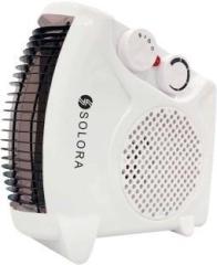 Solora Ignite Fan Heater 1000W/2000W, White/Black with ABS Body Fan Room Heater (100% Copper Wire)