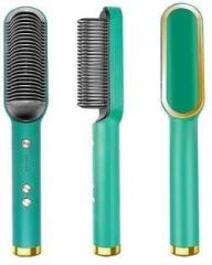 Aclix Professional Hair Straightener Tourmaline Ceramic Hair Curler Comb PTC Heating Electric Straightener with 5 Temperature Control Hair Straightener Brush