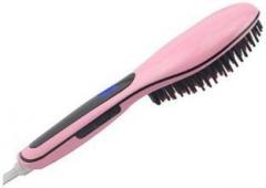 Antiquebuyer hair straightener::hair straightener brush::Pink Fast Professional Ceramic Hair Straightener Brush with Temperature AQ Fast Hair Brush 104 Hair Styler