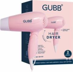 Gubb Hair Dryer |1600W | Hot & Cold Function | Quick Dry | Compact & Foldable | Detachable Nozzle | 2 Years Warranty + 6 Months Free Replacement | Model GB 163 | Pink Color Hair Dryer