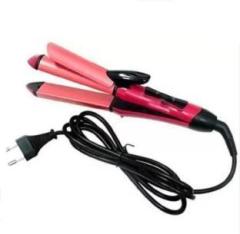 M J Capture 2in1 Professional Solid Smooth Ceramic Hair Curler Curling Iron Rod Travel Hair Straightener Flat Hair Iron Instant Heat Up Salon Approved Anti Static Styling Roller 45W Hair Styler Hair Straightener Brush