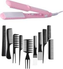 S2s Combo set 10 Hair Comb + Mini Crimping Machine Electric Hair Styler