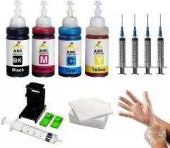 Ang For Canon MP287, iP2770, iP2772, MP237, 245, 258, 276, 287, MP486, 496, 497, Black + Tri Color Combo Pack Ink Bottle